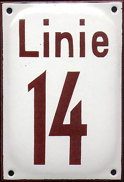 Linie 14 skilt